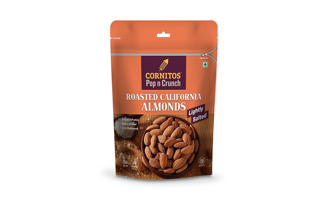 Cornitos Pop n Crunch Roasted California Almonds Lightly Salted   Pack  200 grams